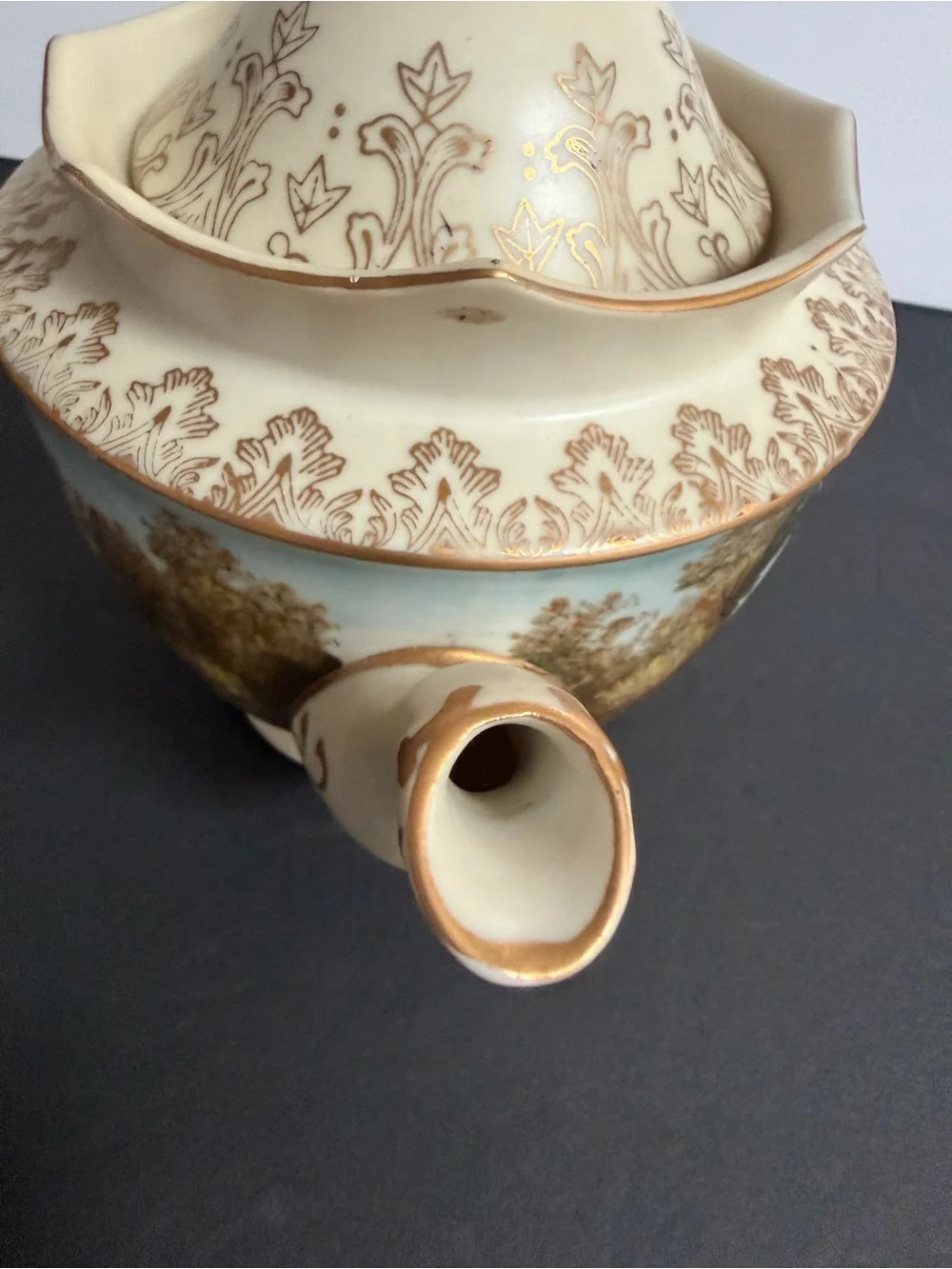 Rare Ardalt Victorian Musical Teapot 8x10” Vintage Japan